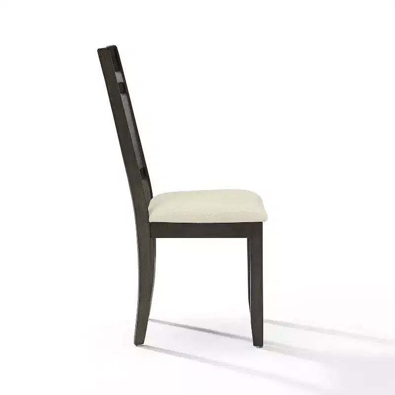 Set di 2 sedie da pranzo con schienale a doghe Hayden Ardesia - Crosley: Seduta imbottita, Struttura in legno di gomma, Lino