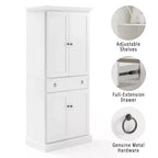Winston Storage Pantry White - Crosley: Credenza alta a due ante, 5 ripiani, stile tradizionale