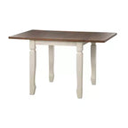 Buylateral Maryland Farmhouse Drop Leaf Dining Table Walnut/White