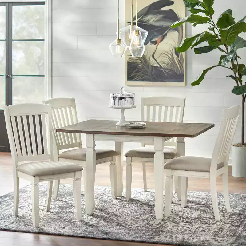 Buylateral Tavolo da pranzo a ribalta Maryland Farmhouse Noce/Bianco