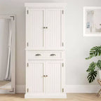 Nantucket Pantry Bianco Sporco - Homestyles: Mobile da cucina costiero nautico, Struttura in legno massello, Ripiani regolabili, Altezza 72"