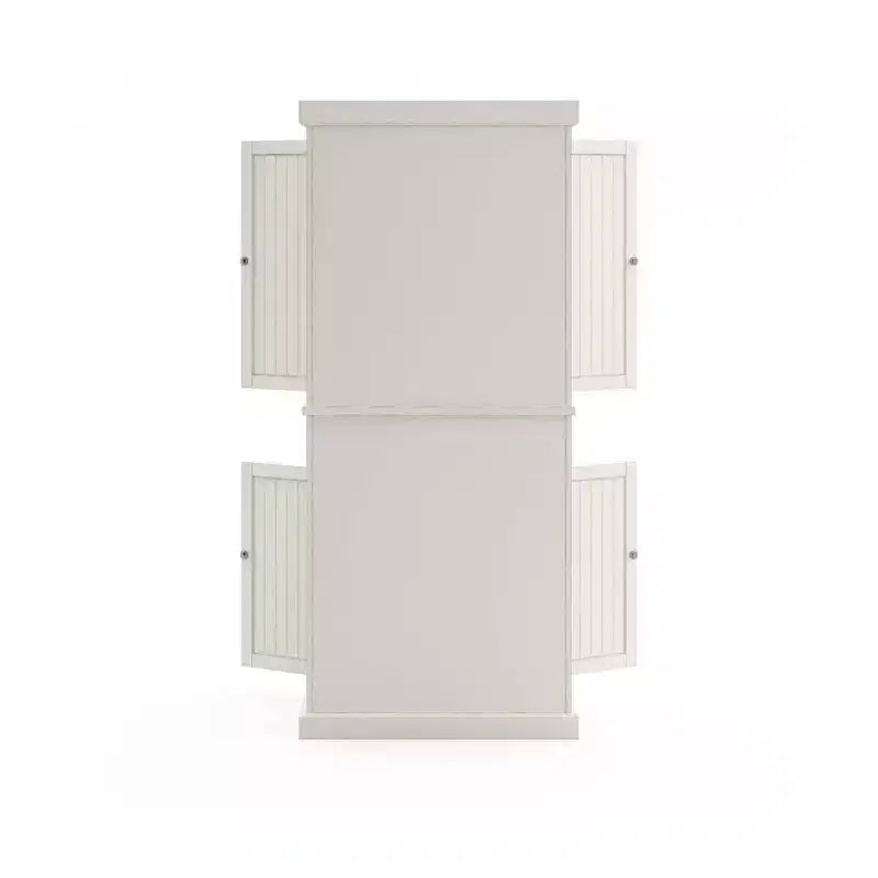 Nantucket Pantry Bianco Sporco - Homestyles: Mobile da cucina costiero nautico, Struttura in legno massello, Ripiani regolabili, Altezza 72"
