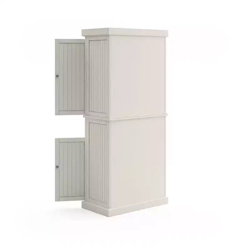 Nantucket Pantry Bianco Sporco - Homestyles: Mobile da cucina costiero nautico, Struttura in legno massello, Ripiani regolabili, Altezza 72"