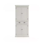 Nantucket Pantry Bianco Sporco - Homestyles: Mobile da cucina costiero nautico, Struttura in legno massello, Ripiani regolabili, Altezza 72"