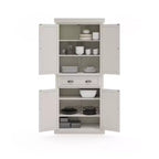 Nantucket Pantry Bianco Sporco - Homestyles: Mobile da cucina costiero nautico, Struttura in legno massello, Ripiani regolabili, Altezza 72"