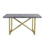 Tavolo da pranzo Raven in legno di mango da 60" con dettagli oro/grigio - Timbergirl