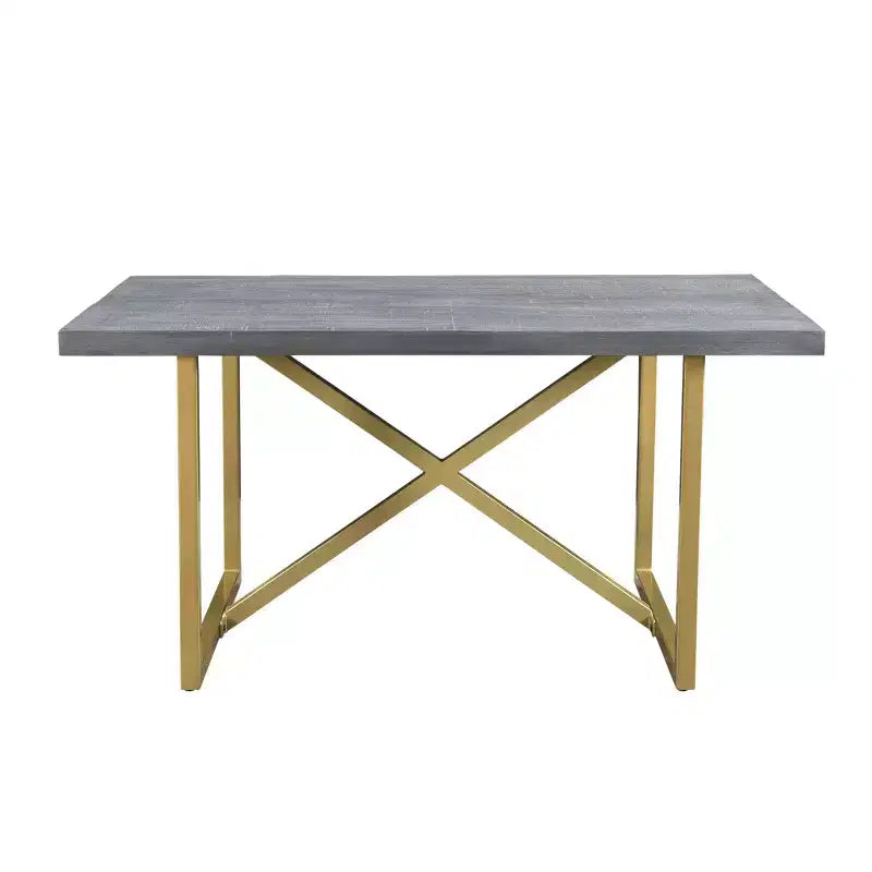 Tavolo da pranzo Raven in legno di mango da 60" con dettagli oro/grigio - Timbergirl