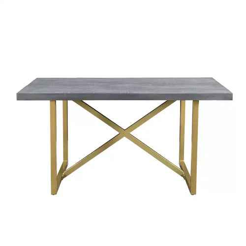 Tavolo da pranzo Raven in legno di mango da 60" con dettagli oro/grigio - Timbergirl