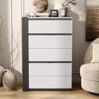 Cassettiera Pape Contemporanea a 5 Cassetti Bianco/Grigio Metallizzato - miBasics