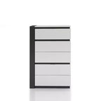 Cassettiera Pape Contemporanea a 5 Cassetti Bianco/Grigio Metallizzato - miBasics