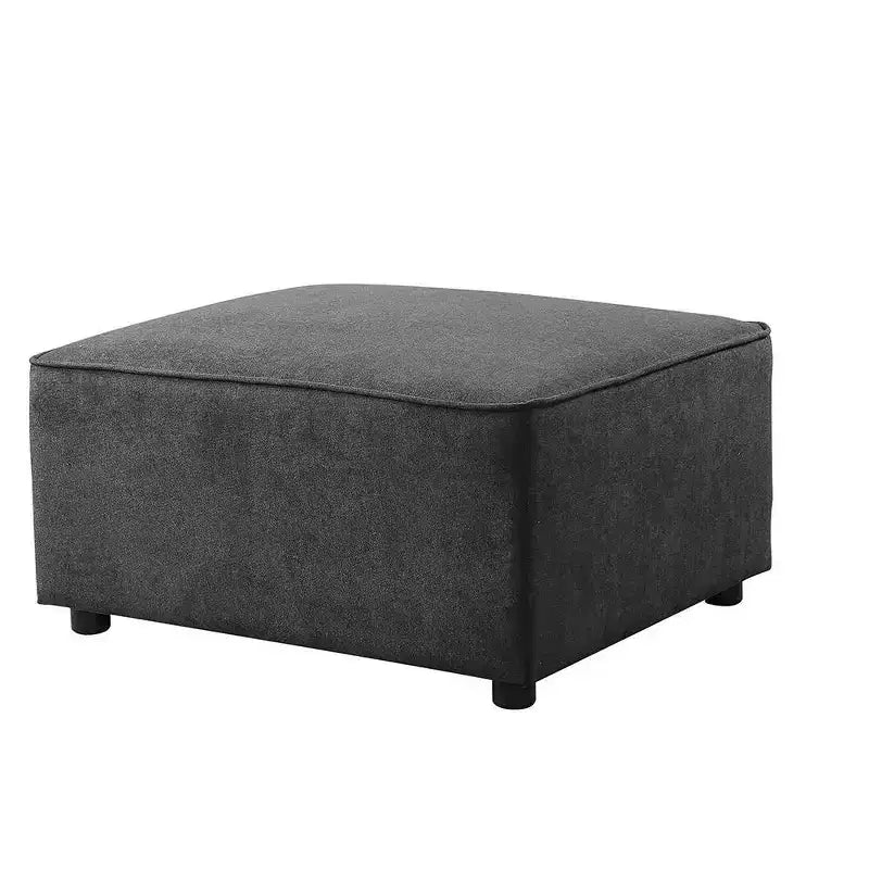 Pouf con vano contenitore Silvester, in tessuto grigio, 33", Acme Furniture