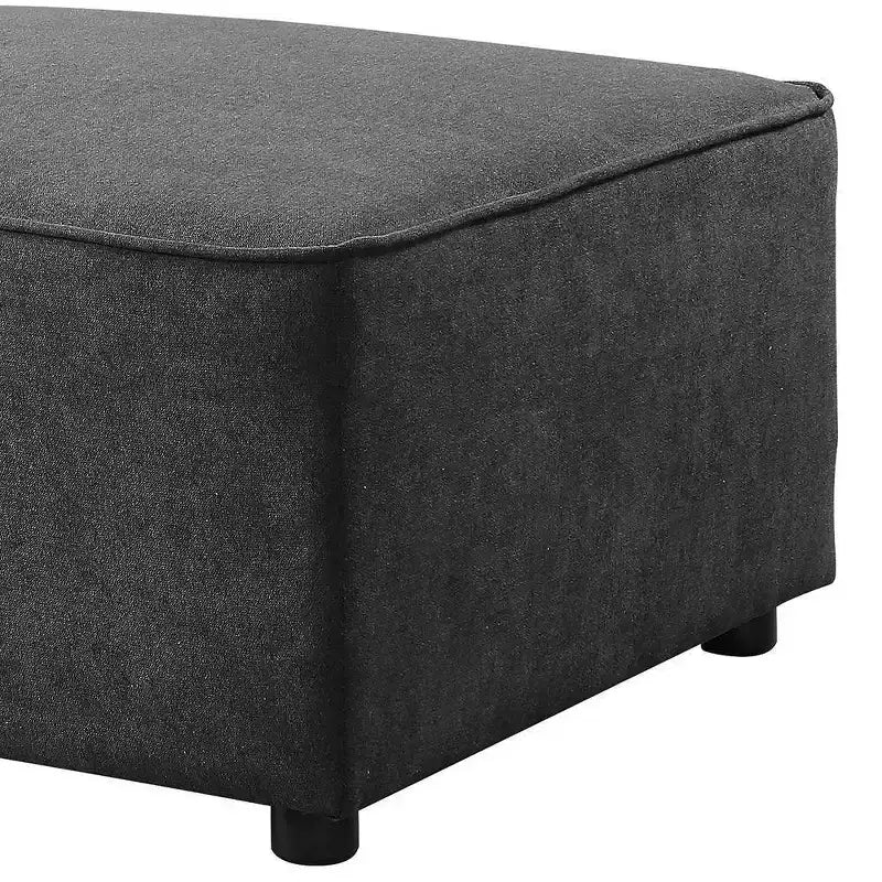 Pouf con vano contenitore Silvester, in tessuto grigio, 33", Acme Furniture