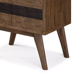 Libreria Wright da 70" con Vano Contenitore Marrone Naturale Rustico Invecchiato-WyndenHall: Metà Secolo, 2 Ante, 4 Ripiani
