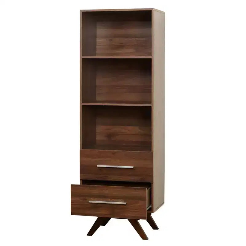Buylateral 71" Ashfield - Mobile a torre con 3 ripiani e cassetti Noce