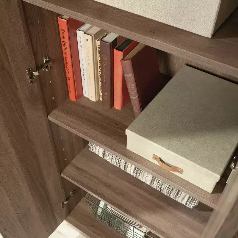 Sauder Homeplus Armadietto Rustico a 2 Ante Rovere Salt: Ripiani Regolabili Laminati, Struttura in MDF