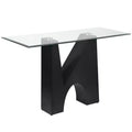 Riverpoint Modern Rectangle Console Table Clear/Black - HOMES: Inside + Out: Steel Frame, Beveled Edge