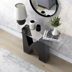 Riverpoint Tavolo Console Rettangolare Moderno Trasparente/Nero - HOMES: Inside + Out: Struttura in acciaio, bordo smussato
