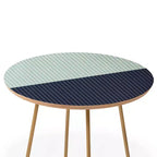 Deny Designs Tavolino Rotondo Colour Poems Color Block Lines Verde/Oro: Resistente alle macchie, Struttura in acciaio, Piano in composito di legno