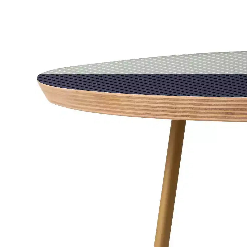 Deny Designs Tavolino Rotondo Colour Poems Color Block Lines Verde/Oro: Resistente alle macchie, Struttura in acciaio, Piano in composito di legno