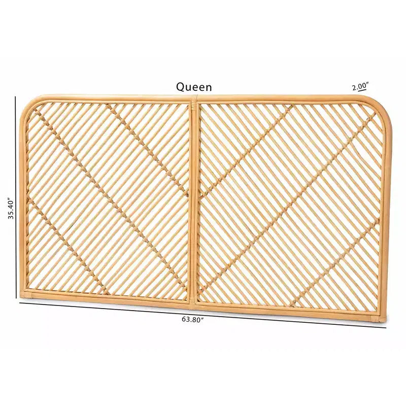 bali & pari Testata letto a parete Queen Sakina in rattan naturale/marrone: Mobili per camera da letto, Nessun assemblaggio richiesto