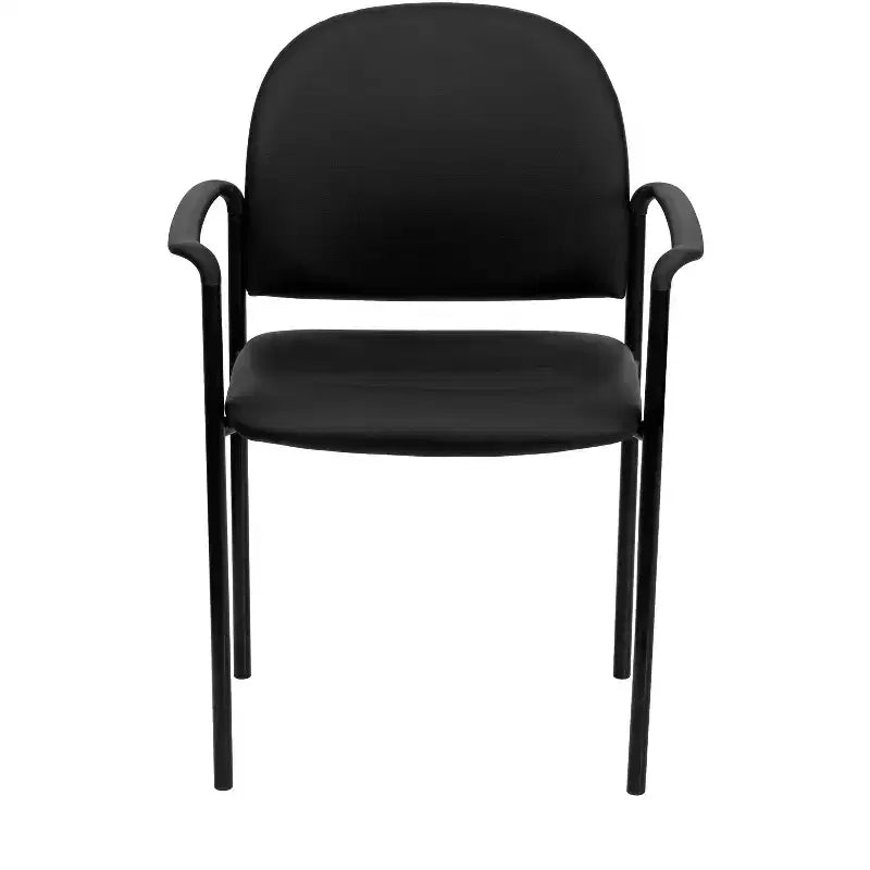 Sedia da reception laterale impilabile in acciaio Flash Furniture Comfort con braccioli