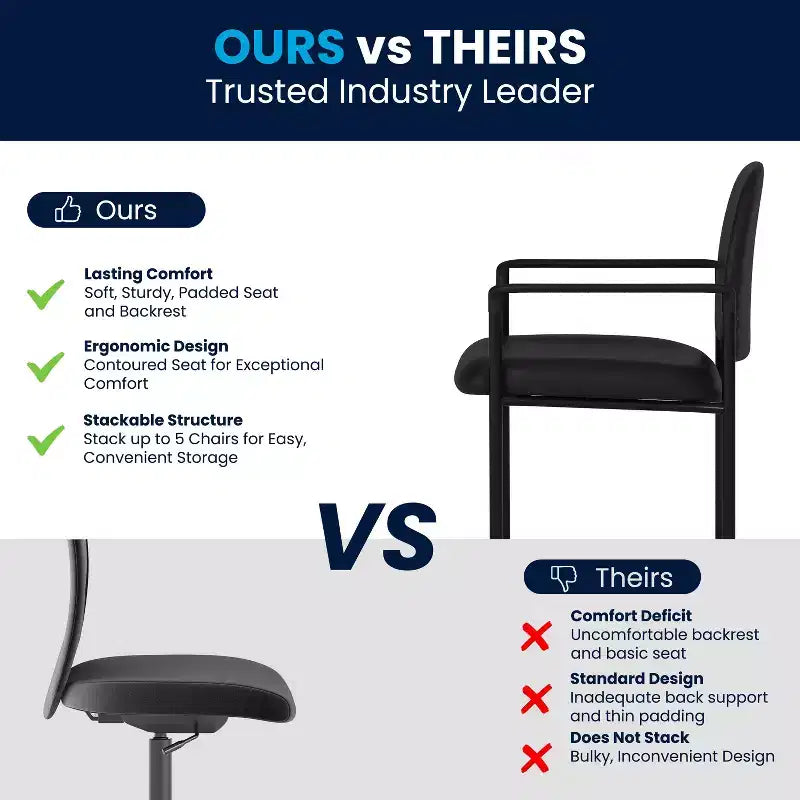 Sedia da reception laterale impilabile in acciaio Flash Furniture Comfort con braccioli