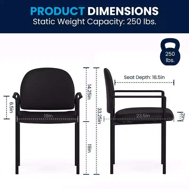 Sedia da reception laterale impilabile in acciaio Flash Furniture Comfort con braccioli
