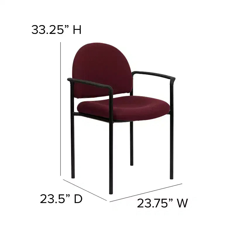 Sedia da reception laterale impilabile in acciaio Flash Furniture Comfort con braccioli