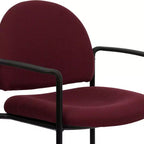 Sedia da reception laterale impilabile in acciaio Flash Furniture Comfort con braccioli