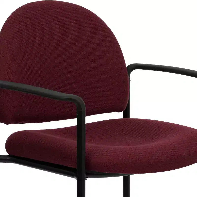 Sedia da reception laterale impilabile in acciaio Flash Furniture Comfort con braccioli