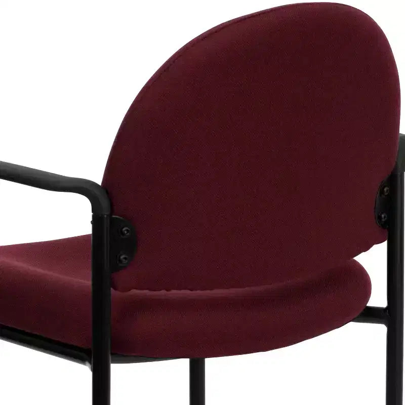 Sedia da reception laterale impilabile in acciaio Flash Furniture Comfort con braccioli