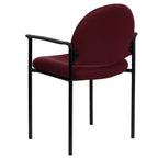 Sedia da reception laterale impilabile in acciaio Flash Furniture Comfort con braccioli