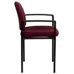 Sedia da reception laterale impilabile in acciaio Flash Furniture Comfort con braccioli