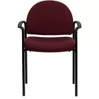 Sedia da reception laterale impilabile in acciaio Flash Furniture Comfort con braccioli