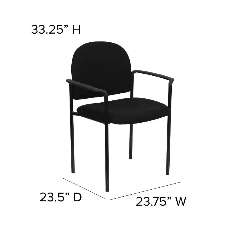 Sedia da reception laterale impilabile in acciaio Flash Furniture Comfort con braccioli
