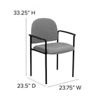Sedia da reception laterale impilabile in acciaio Flash Furniture Comfort con braccioli