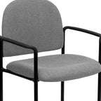 Sedia da reception laterale impilabile in acciaio Flash Furniture Comfort con braccioli