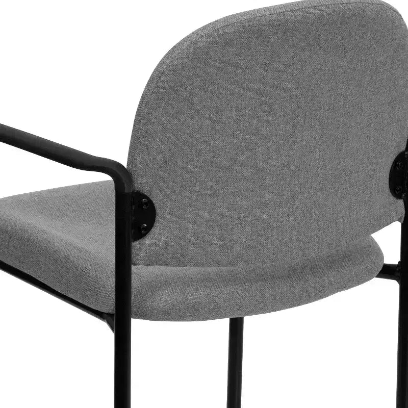 Sedia da reception laterale impilabile in acciaio Flash Furniture Comfort con braccioli