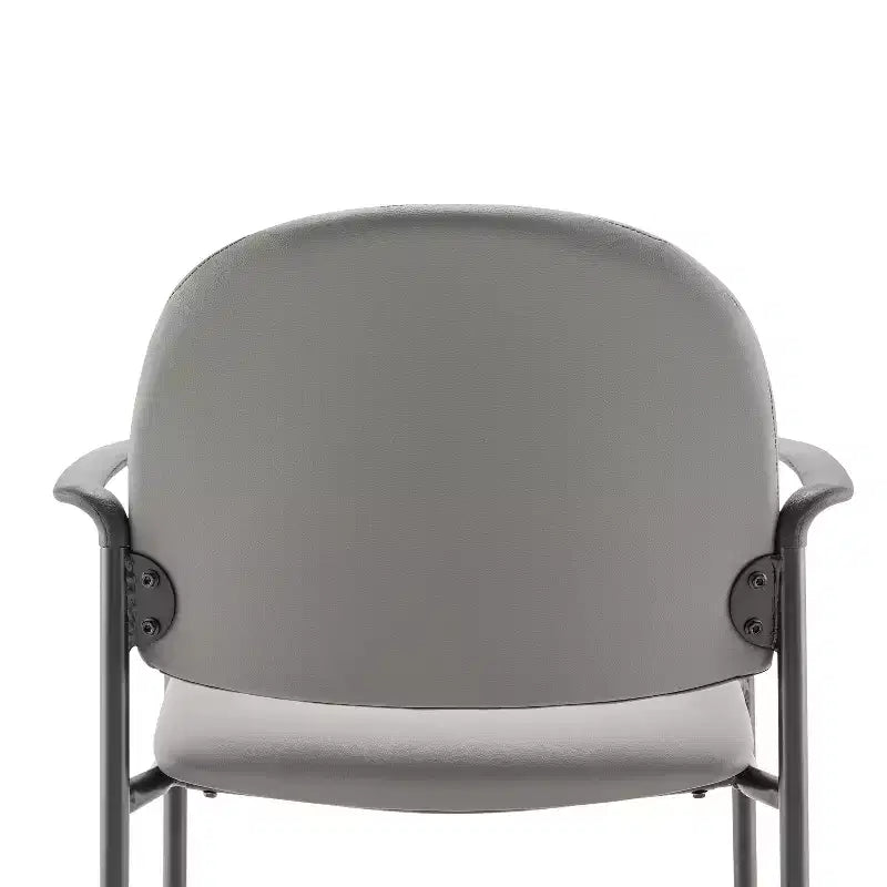 Sedia da reception laterale impilabile in acciaio Flash Furniture Comfort con braccioli