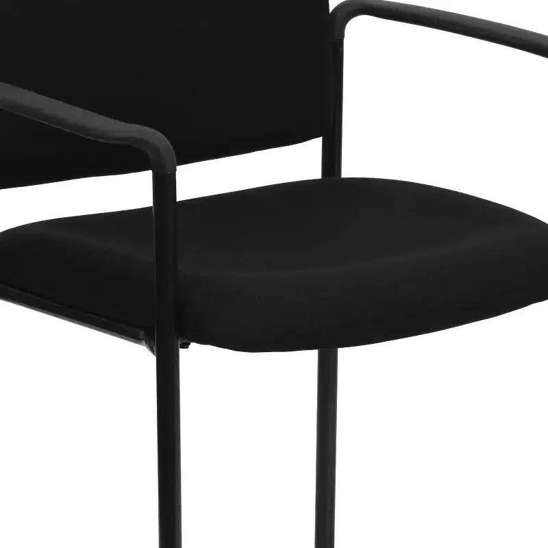 Sedia da reception laterale impilabile in acciaio Flash Furniture Comfort con braccioli
