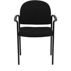 Sedia da reception laterale impilabile in acciaio Flash Furniture Comfort con braccioli