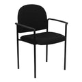 Sedia da reception laterale impilabile in acciaio Flash Furniture Comfort con braccioli