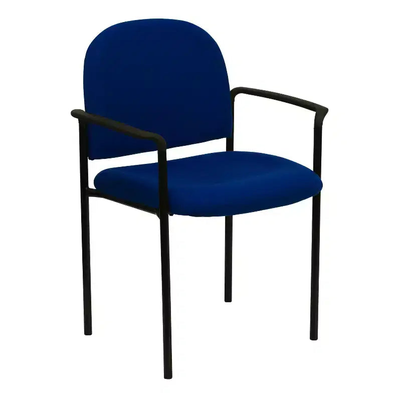 Sedia da reception laterale impilabile in acciaio Flash Furniture Comfort con braccioli