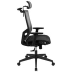 Sedia da ufficio ergonomica in rete Flash Furniture con meccanismo di inclinazione sincronizzata, poggiatesta girevole regolabile, supporto lombare, appendiabiti e braccioli regolabili