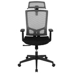 Sedia da ufficio ergonomica in rete Flash Furniture con meccanismo di inclinazione sincronizzata, poggiatesta girevole regolabile, supporto lombare, appendiabiti e braccioli regolabili