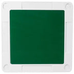 Tavolo da gioco pieghevole quadrato bianco Emma and Oliver Tannin 34.5 per 4 giocatori con superficie da gioco in feltro verde e portabicchieri