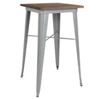 Emma and Oliver 23.75 Square Wood/Metal Indoor Bar Height Table