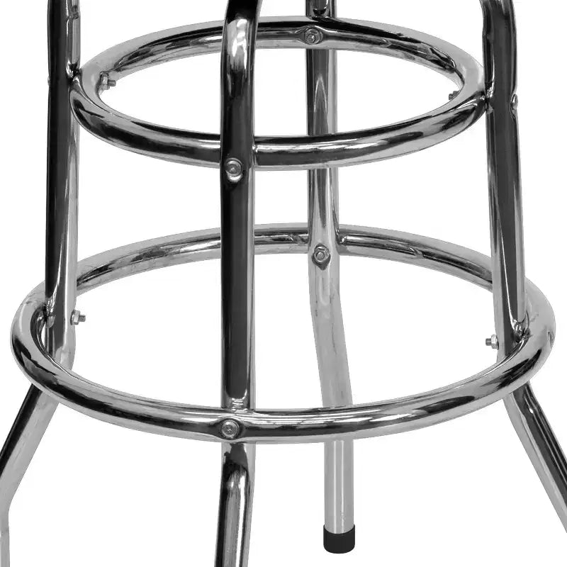 Sgabello da bar per ristorante Emma and Oliver Retro Backless Double Ring cromato