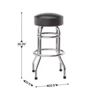Sgabello da bar per ristorante Emma and Oliver Retro Backless Double Ring cromato