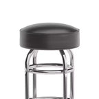 Sgabello da bar per ristorante Emma and Oliver Retro Backless Double Ring cromato